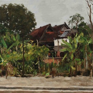 23 Yang Feiyun, New Green in front of the House   50X60cm 2019