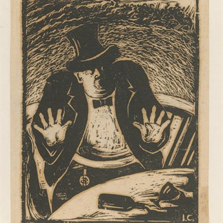 "Fear", Shanghai, Monochrome Woodcut, 24×19cm，1932