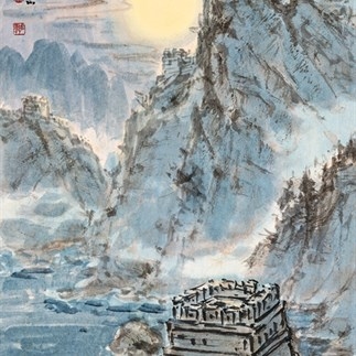 國畫-秦時明月漢時關(guān)(1984年)(96X60cm)立軸