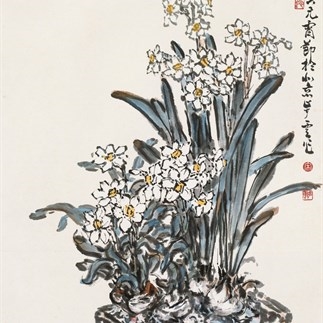 國畫-水仙(1986年)(80X63.5cm)立軸