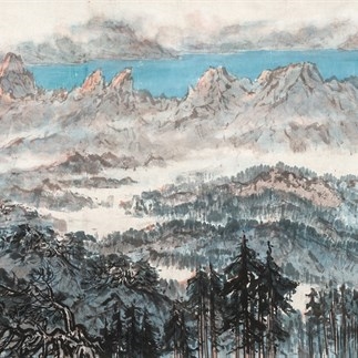 國畫-天池晴雪(1982年)(105X155.5cm)橫軸