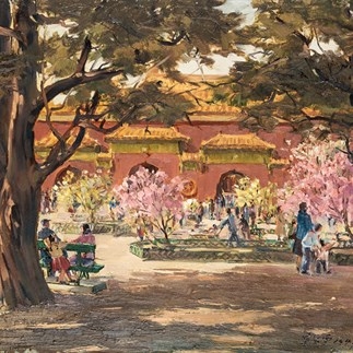 油畫-中山公園(1947年)(46X56cm)