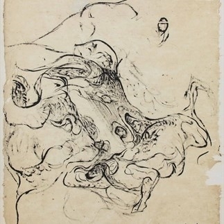 霍去病墓石獸Sketch of Stone Beast in Huo Qubing's Tomb， 紙本水墨 83x67cm 1981