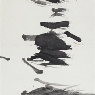 袁運生-眺望西方 Looking west-紙本水墨 136x70cm-1991