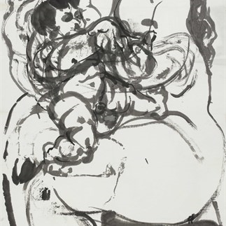 袁運生-母與子-Mother and Son紙本水墨 196x177cm-1991