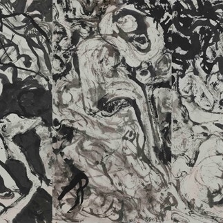 袁運生 Yuan Yunsheng 變相圖之一 Disguised form（1）1991 紙本水墨 Ink painting on paper 180 x 291 cm