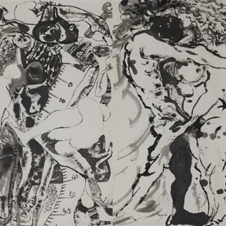 袁運生 Yuan Yunsheng 尺·度 Ruler·Measu rement 1990-2016 紙本水墨 Ink painting on paper 180 x194 cm