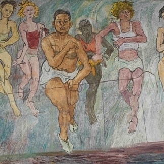 袁運生 Yuan Yunsheng 馬拉松 Marathon 2010 麻布油彩 Oil paint on linen 180 x 250 cm