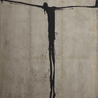 袁運生 Yuan Yunsheng 殉道者 Martyr 1981 墨、麻布 Ink on linen 198 x 188 cm