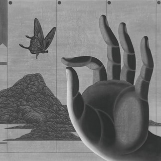 Chen Qi, The Other Shore No.4, 2002; Woodblock Print,  180cm×180cm