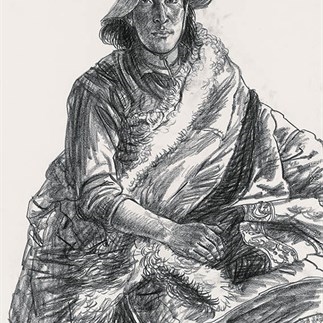 Wu Changjiang, Duojieangxiu, April 26, 2010; charcoal pencil on paper, 65×50cm（at Maixiu, Qinghai）