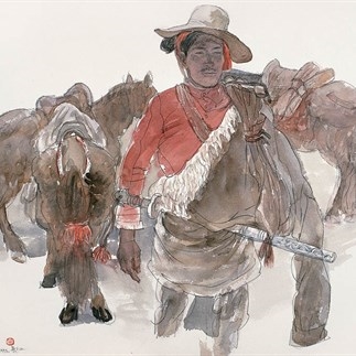 Wu Changjiang, The Shepherd of Ganzi, 1993; watercolor