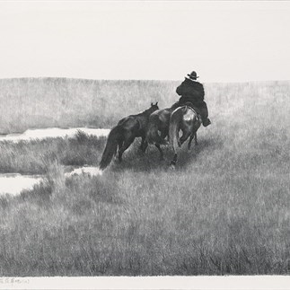 Wu Changjiang, The Vast Prairie No.2, 1987; lithograph, 56×76cm