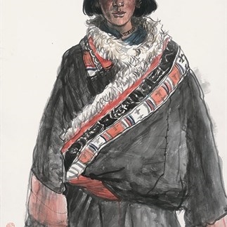 Wu Changjiang, Young Man Named Gebu, April 22, 2006; watercolor, 76×56cm（Zeku Prairie in Qinghai）