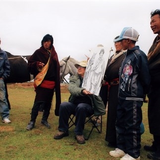 Worksites where Wu Changjiang did his Sketching at Kuze, Qinghai in 2010