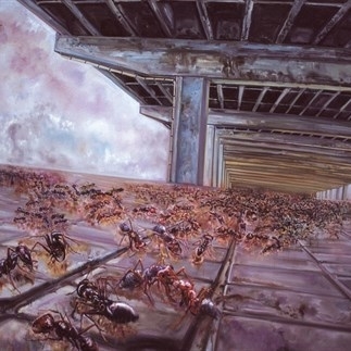 Zhang Xiaotao, The Ant Moving Thing No.3, 2006; Oil  on canvas, 300x200cm