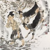 春牧圖 68cm×68cm 2004年作品