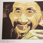 貴州人之四People-From-Guizhou-彩色木刻-Color-wood---block-print-36.8x27.7cm-1988