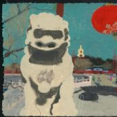 《正月十四》-57.5x145cm--紙上丙烯、油畫棒-2013-王玉平