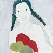 揪辮子  紙上鉛筆、丙烯 23×50cm 2012年