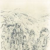 張家界畫屏山之一五 37×26cm  紙本邁克筆土色  2007年