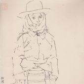 巴爾達(dá)牧女  26×20cm  紙本鋼筆  1983年