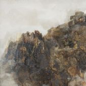 沉重山巒 27×35cm 布面油畫 2002 年