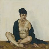 盤(pán)坐的女人體  110×110cm  布面油畫(huà)  1995