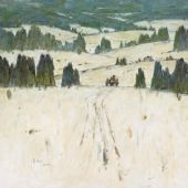 天山雪  亞麻布油畫  2014  80cm×90cm