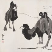 駱駝，77cm×107cm，國畫，20 世紀 70 年代