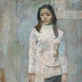 穿牛仔褲的女青年，146cm×75cm，油畫，1979 年