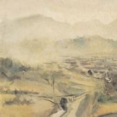 鳳凰山風(fēng)景 紙本水彩 24.5 cm×33 cm 1943 年