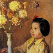 幼女與菊 布面油彩 54 cm×45 cm 1944 年