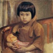 抱洋娃娃的女孩 布面油彩 54 cm×45 cm 1941年