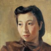 夫人李家珍像 布面油彩 45.5 cm×35 cm 1941 年