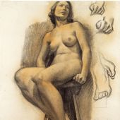 法國(guó)女模特 紙本素描 63 cm×47 cm 1933 年