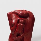 《母與子》之七    大漆  85×36×H110cm 1997年