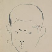 《二林子像》 紙本鋼筆  14×16cm  1984年