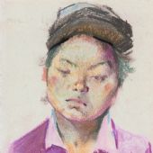 《苗族婦女》 紙本色粉  23×18cm  1981年