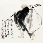 布袋和尚 宣紙·水墨設(shè)色 68cmx68cm 1981年