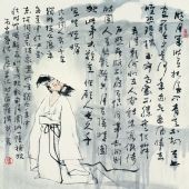 東坡中秋詞  宣紙·水墨設(shè)色 68cmX69cm   1986年