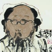 殘片系列_肖像一34x46cm紙本彩墨2008年