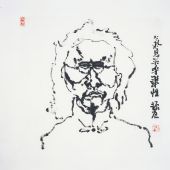 人像 紙本水墨 35×37.7cm 2003年