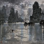 漓江夜   51.5 X 80.5cm  1982