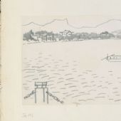 西湖系列之二  1984年 紙本鉛筆  15×21.5cm