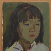 女孩速寫 25x20cm  紙板油畫 1959