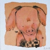 豬寶寶 25×25cm 水墨 2007