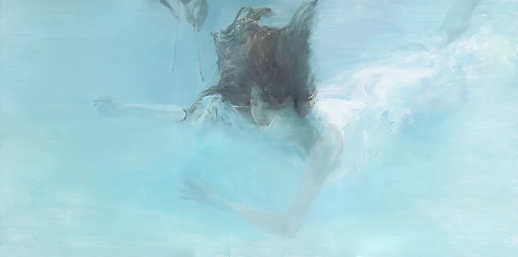 He Duoling, Nymph No.3, 100 x 200 cm, oil on canvas, 2018.png