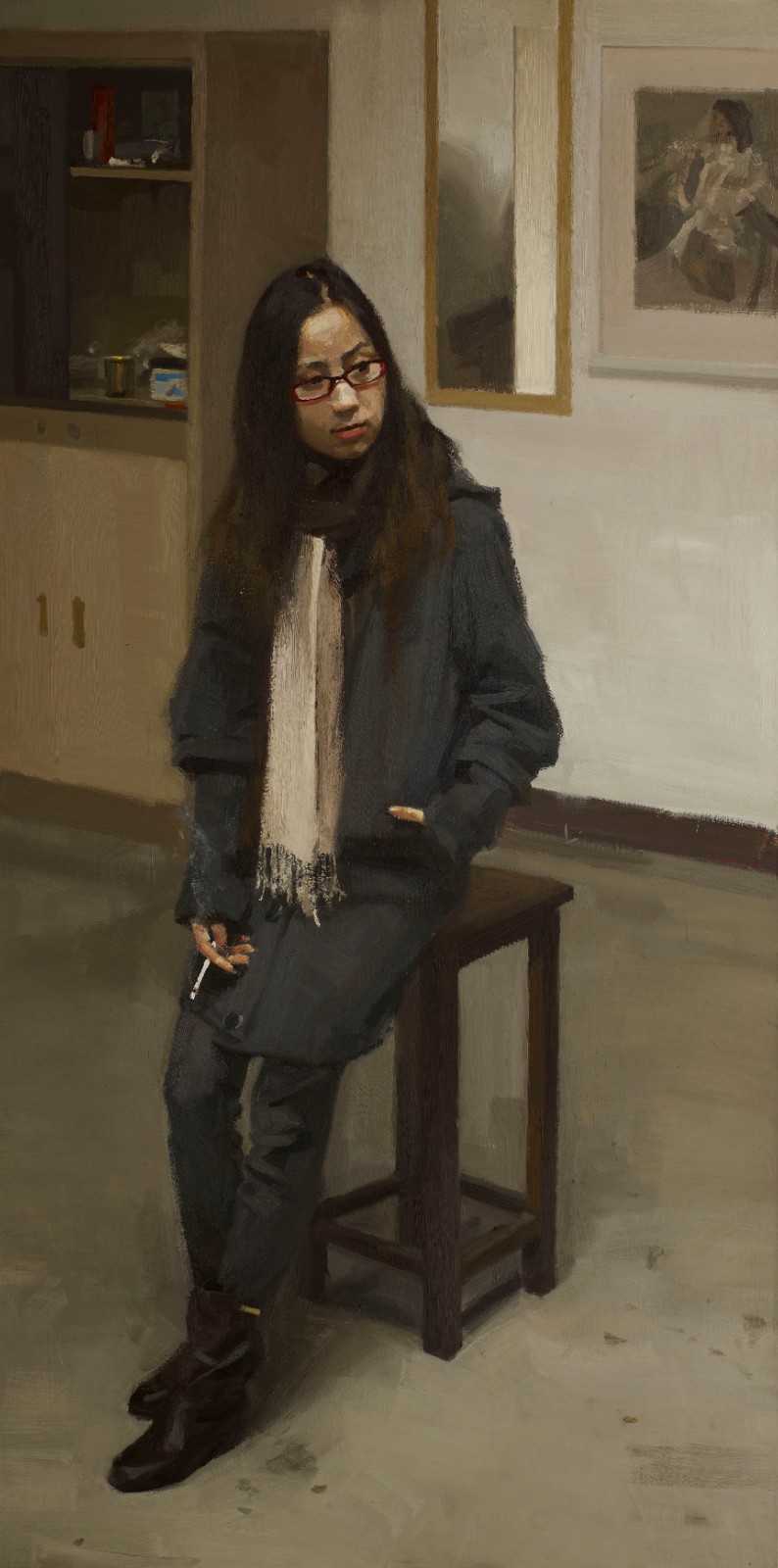 圖21 抽煙的女孩兒200x100cm 2011.jpg