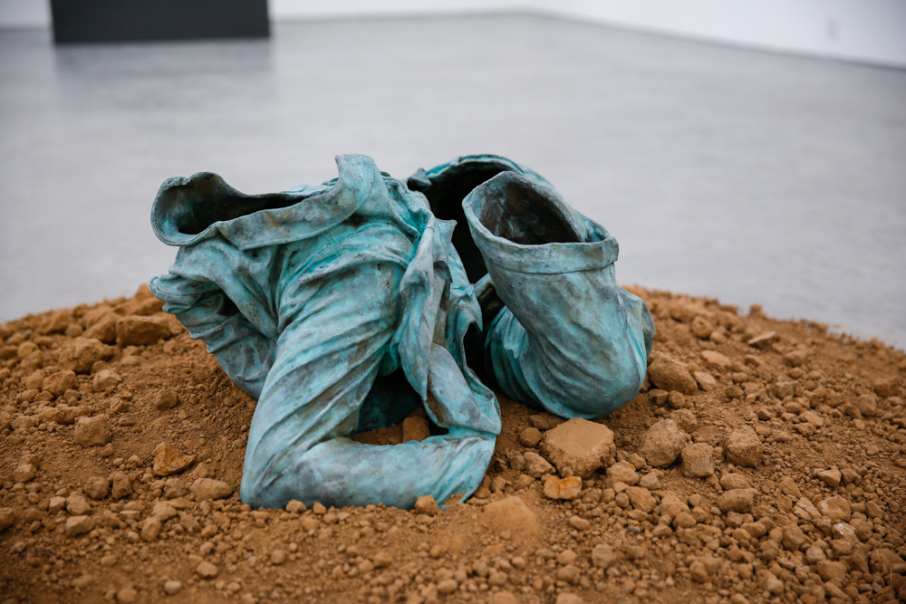 Shell of Mao Suit No. 1, 1994, Bronze, soil, 80x72x39cm, Exhibition View  ??CAFA ART INFO Photo by Hu Sichen 6.jpg